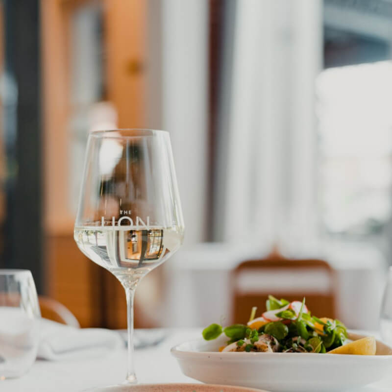 wine glass and dish at east end Adelaide