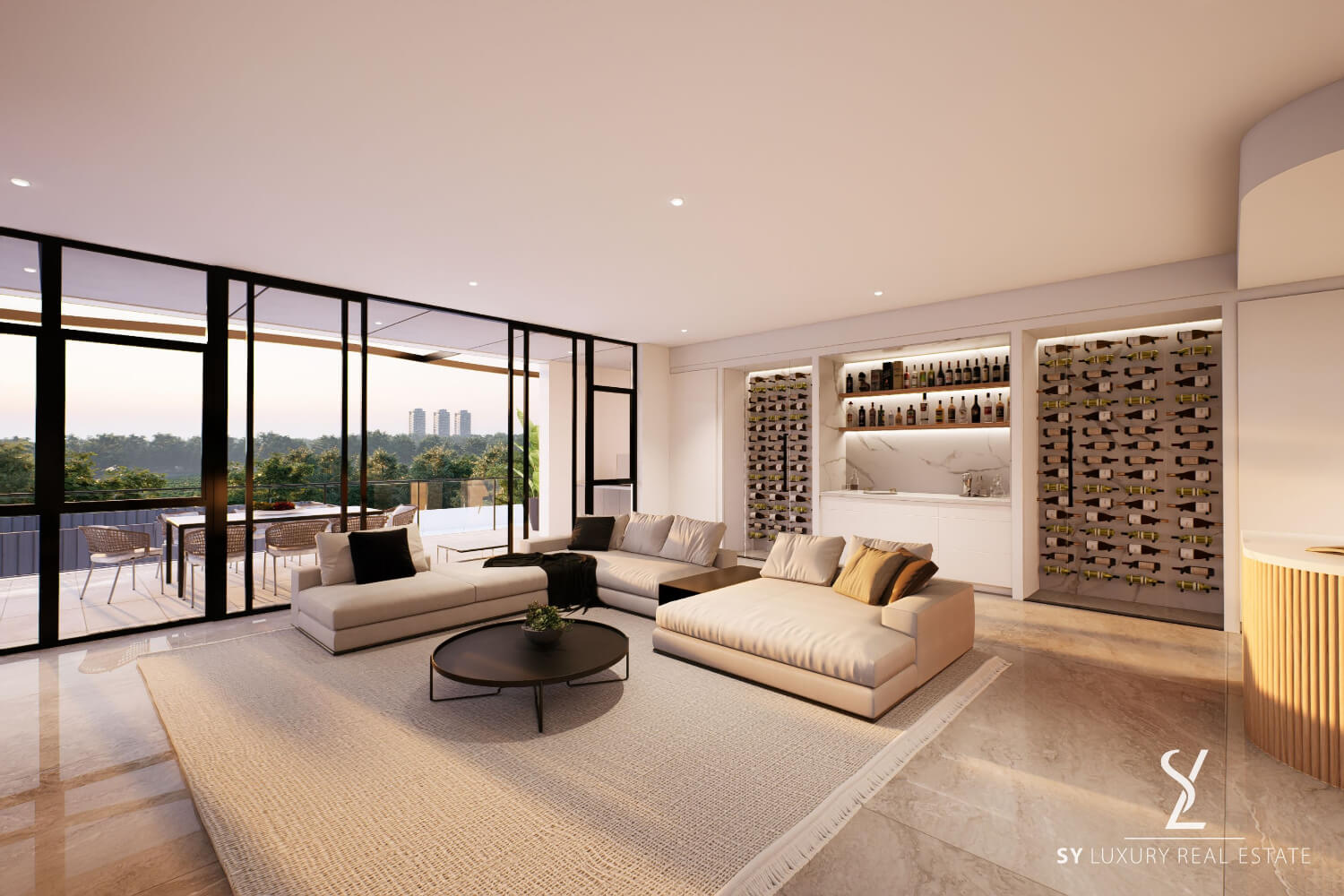 Modern Penthouse Hackney Development Watermark - Living Area