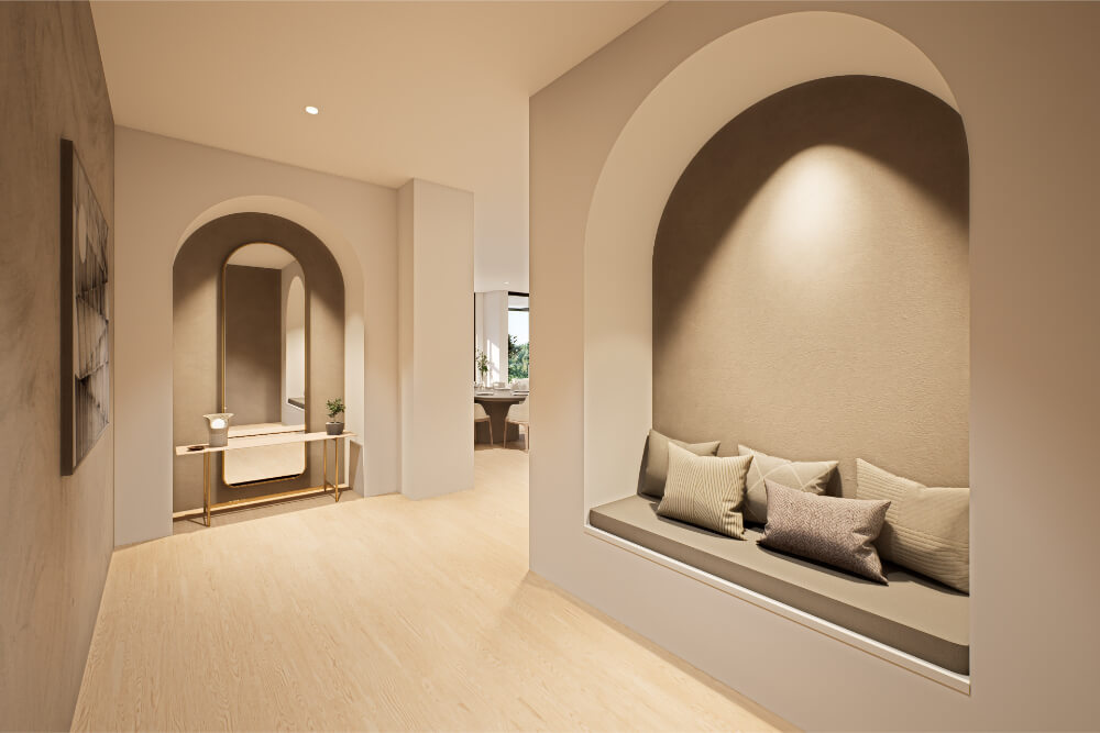 View of the skyloft penthouse mediterranean concet - foyer at 95 hackney road development