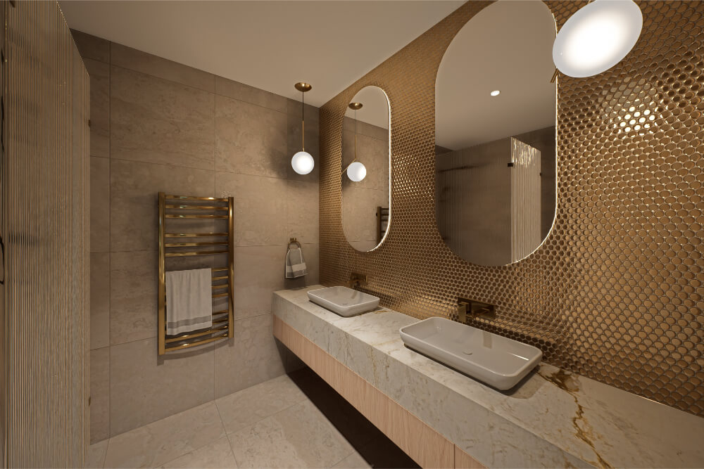 Bathroom at the skyloft penthouse - mediterranean concept at 95 hackney road development